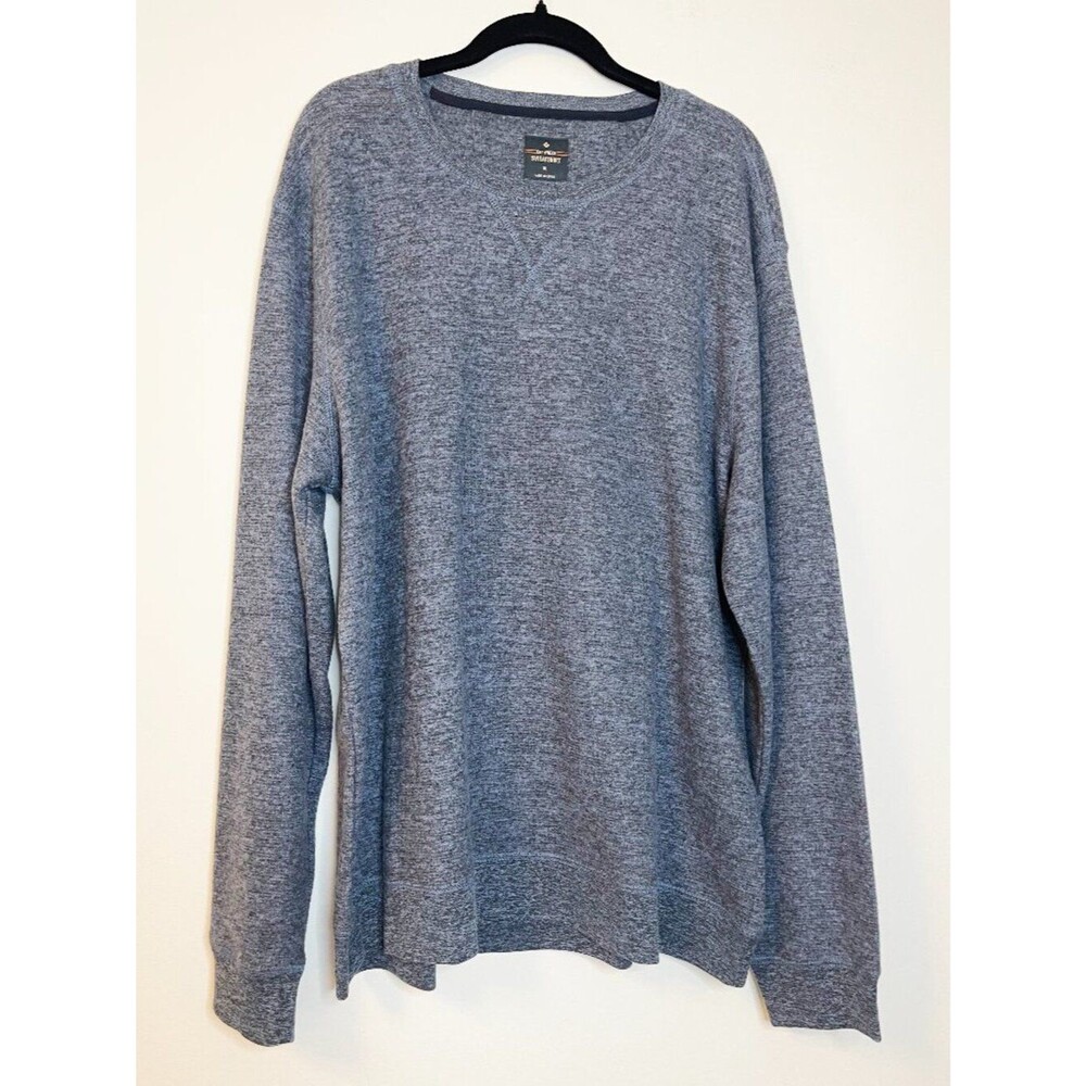 Blue Marled Crewneck Sweatshirt XL Soft Casual Pullover Lightweight Fall Comfy